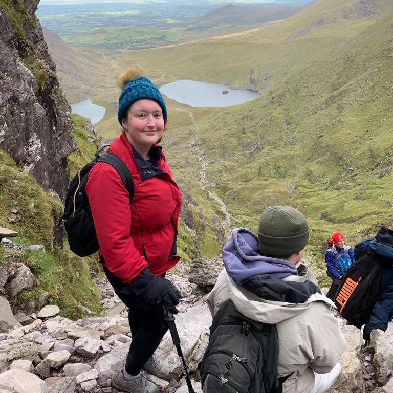 Siobhan Brady (24), Harpist and Guinness World Record Holder during a training event on Ireland’s highest peak, Carrauntoohil, in preparation for a new Guinness World Record Holder attempt on the 5,895m summit of Mount Kilimanjaro, Tanzania.
